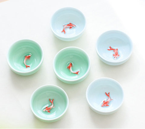 Fish China tea cup set